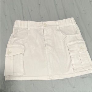 White Cargo Mini Skirt